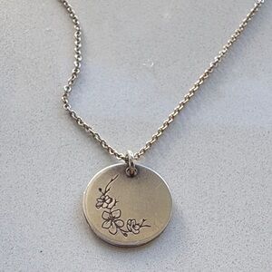 Made by Mary Brand Elegant Choker Silver Floral Pendant Necklace